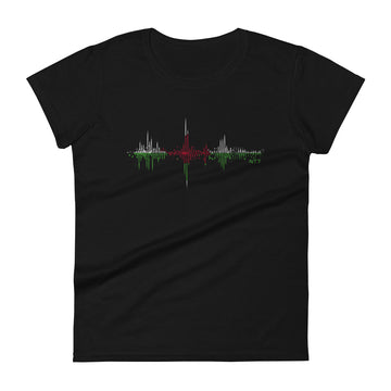 Wales Pulse Music Soundwave - Women's short sleeve fitted t-shirt