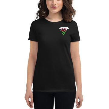 Wales Fashion Chest Logo - Women's short sleeve fitted t-shirt