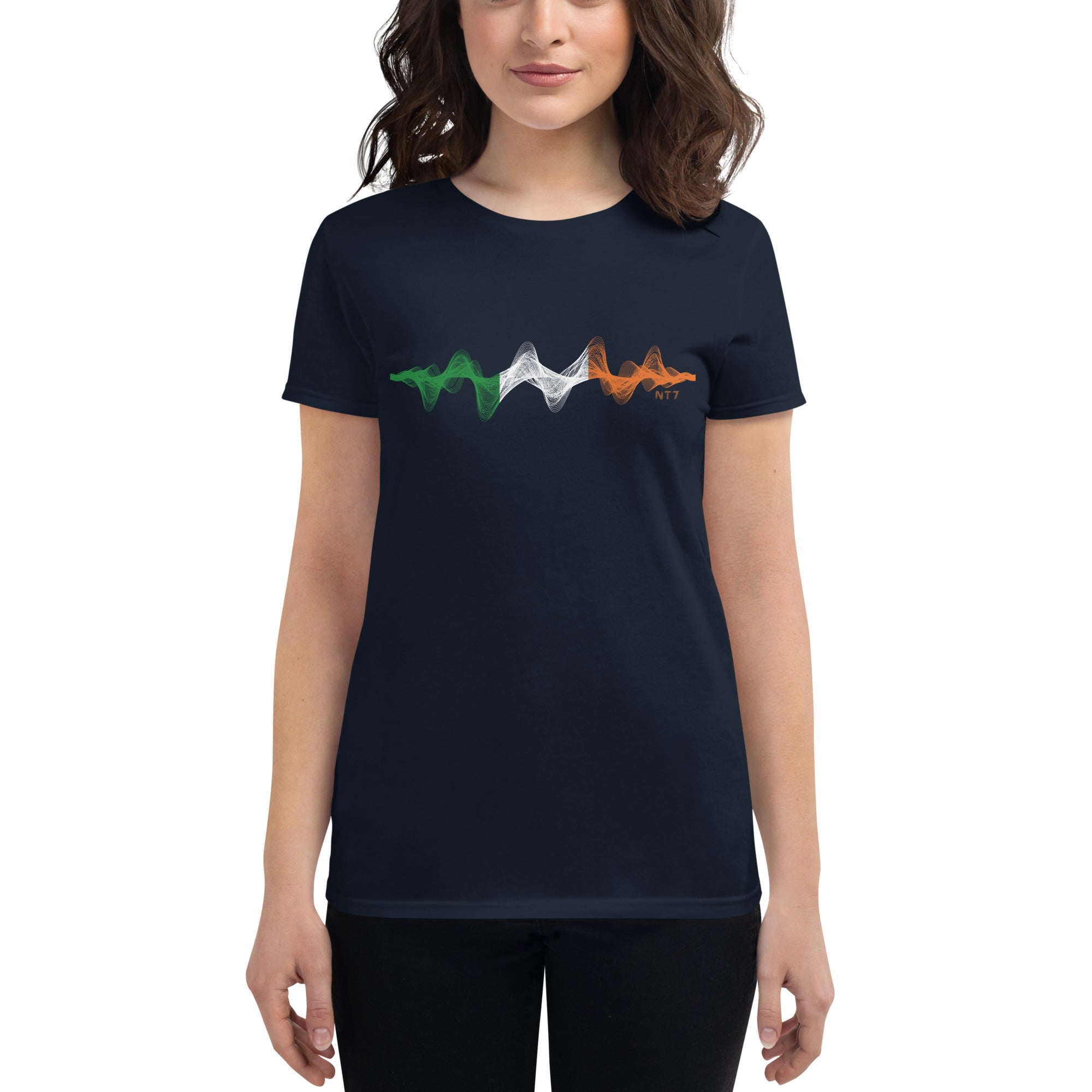 Ireland 3D Music Soundwave - Women's short sleeve fitted t-shirt