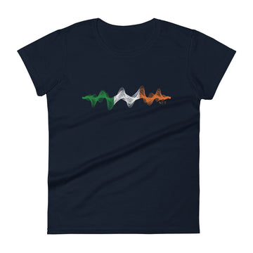 Ireland 3D Music Soundwave - Women's short sleeve fitted t-shirt