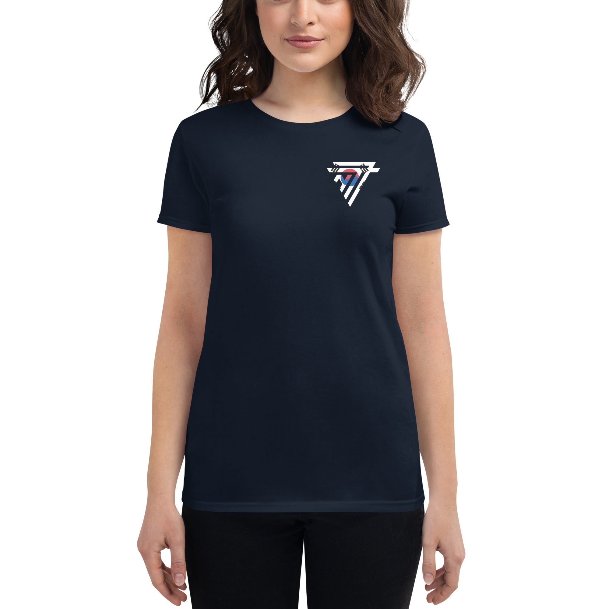 South Korea Fashion Chest Logo - Women's short sleeve fitted t-shirt