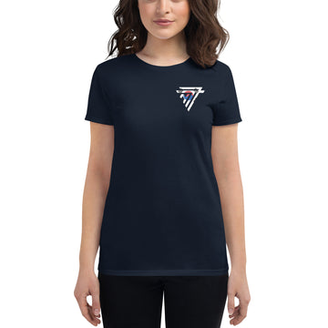 South Korea Fashion Chest Logo - Women's short sleeve fitted t-shirt