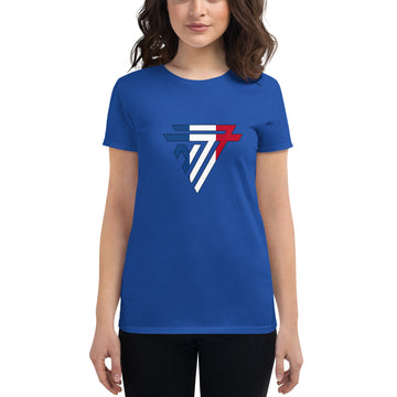 France Superhero Fashion Chest Logo - Women's short sleeve fitted t-shirt