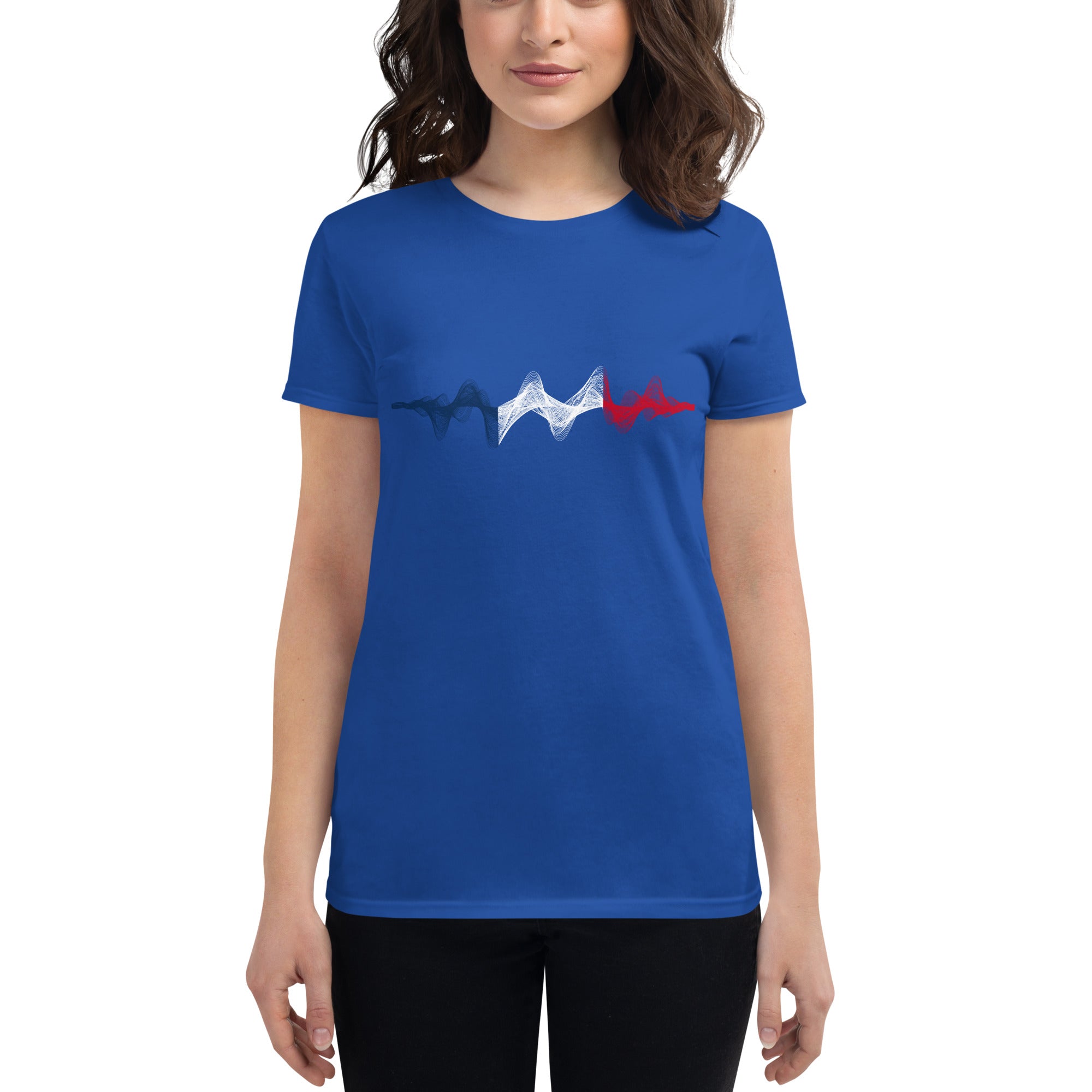 France 3D Music Soundwave - Women's short sleeve fitted t-shirt