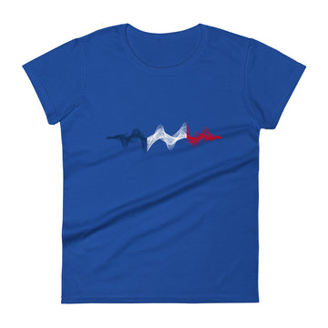 France 3D Music Soundwave - Women's short sleeve fitted t-shirt