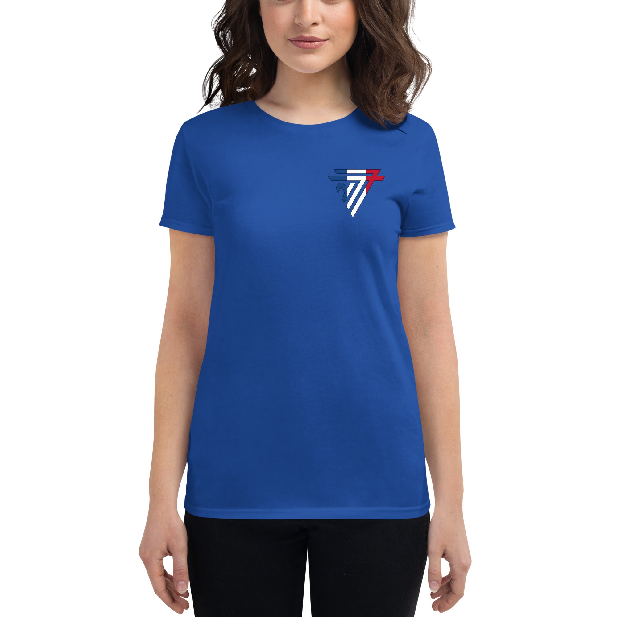 France Fashion Chest Logo - Women's short sleeve fitted t-shirt