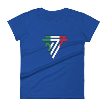 Italy Superhero Fashion Chest Logo - Women's short sleeve fitted t-shirt