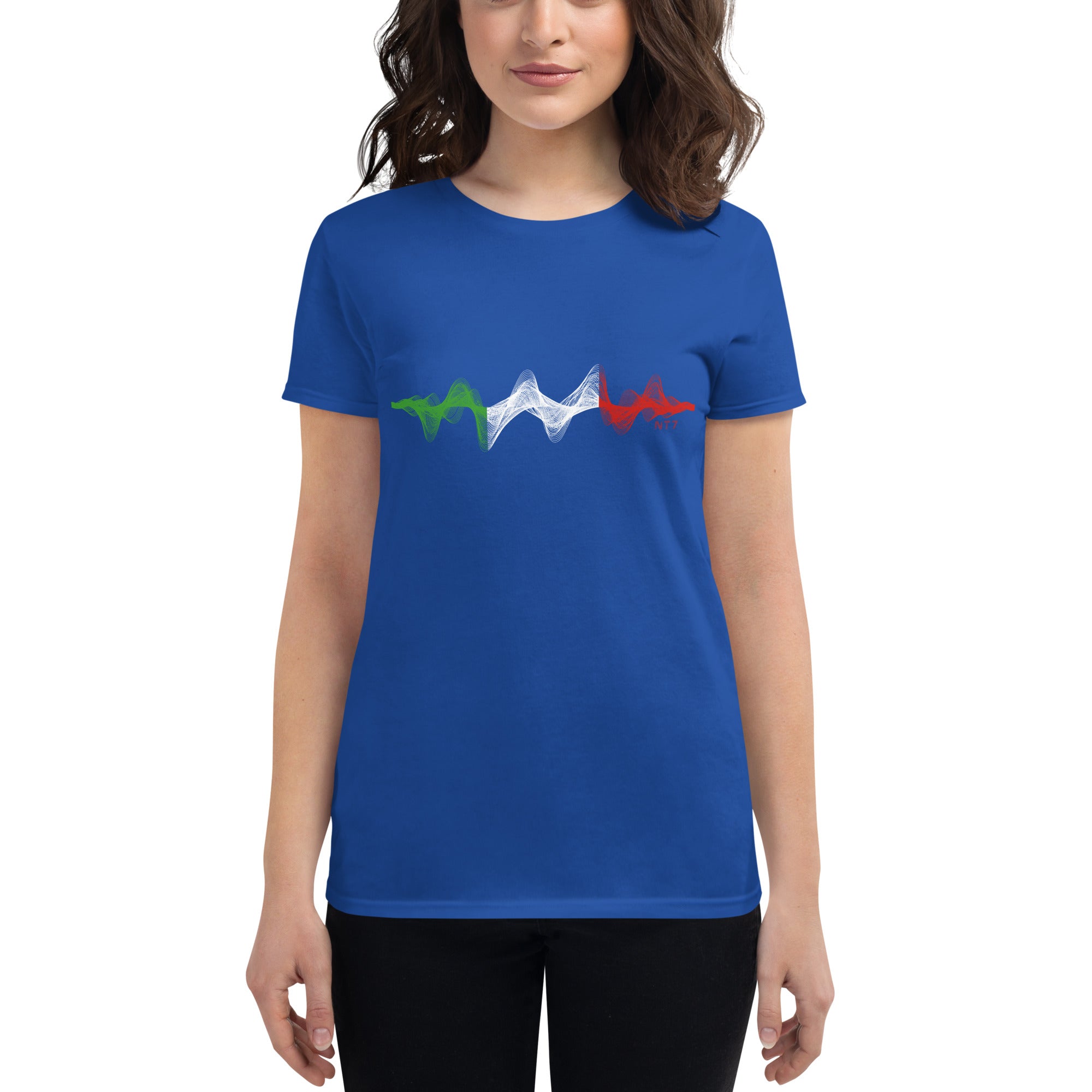 Italy 3D Music Soundwave - Women's short sleeve fitted t-shirt