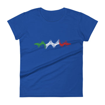 Italy 3D Music Soundwave - Women's short sleeve fitted t-shirt