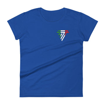 Italy Fashion Chest Logo - Women's short sleeve fitted t-shirt