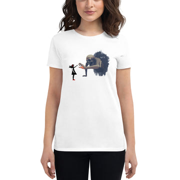 Girl with Headphones v Skeleton - Women's Fashion Fit T-Shirt