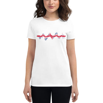 Great Britain 3D Music Soundwave - Women's short sleeve fitted t-shirt