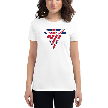 Great Britain Superhero Fashion Chest Logo - Women's short sleeve fitted t-shirt