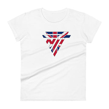 Great Britain Superhero Fashion Chest Logo - Women's short sleeve fitted t-shirt