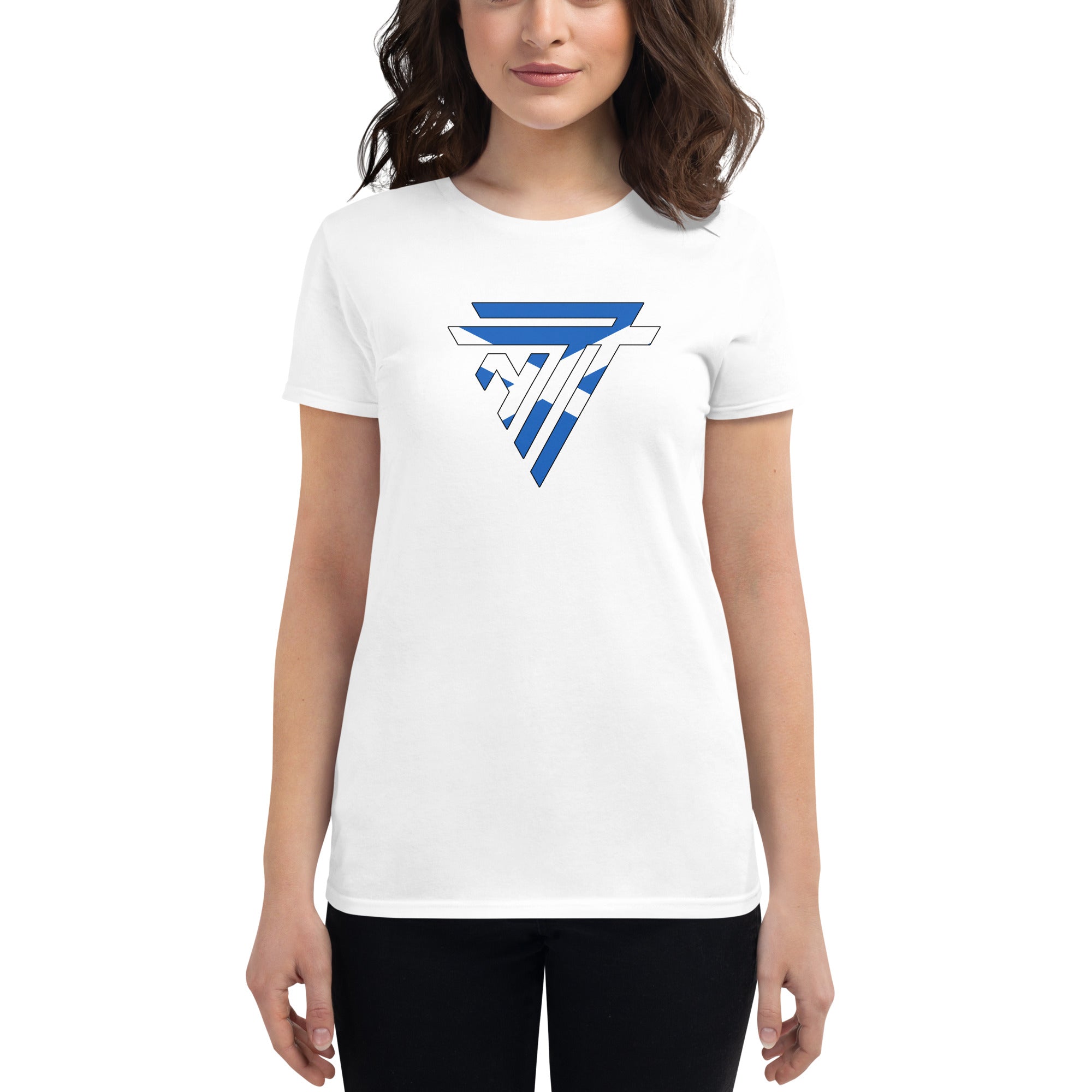 Scotland Superhero Fashion Chest Logo - Women's short sleeve fitted t-shirt