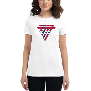 Norway Superhero Fashion Chest Logo - Women's short sleeve fitted t-shirt