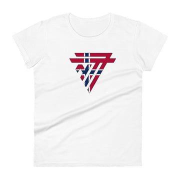 Norway Superhero Fashion Chest Logo - Women's short sleeve fitted t-shirt