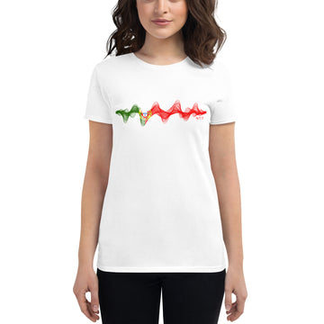 Portugal 3D Music Soundwave - Women's short sleeve fitted t-shirt