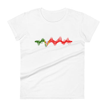 Portugal 3D Music Soundwave - Women's short sleeve fitted t-shirt