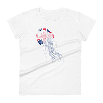 Australia Jellyfish DJ with Headphones - Women's short sleeve fitted t-shirt