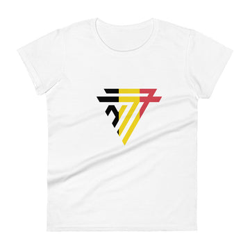 Belgium Superhero Fashion Chest Logo - Women's short sleeve fitted t-shirt