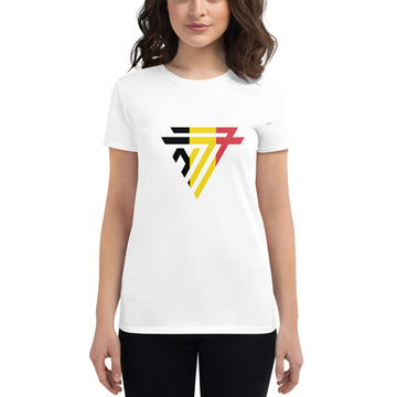 Belgium Superhero Fashion Chest Logo - Women's short sleeve fitted t-shirt