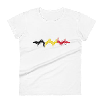 Belgium 3D Music Soundwave - Women's short sleeve fitted t-shirt