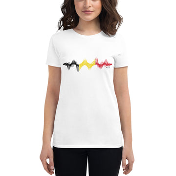 Belgium 3D Music Soundwave - Women's short sleeve fitted t-shirt