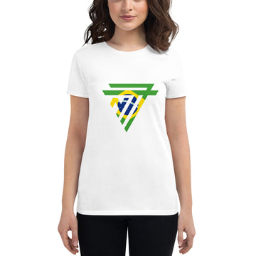 Brazil Superhero Fashion Chest Logo - Women's short sleeve fitted t-shirt