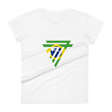 Brazil Superhero Fashion Chest Logo - Women's short sleeve fitted t-shirt