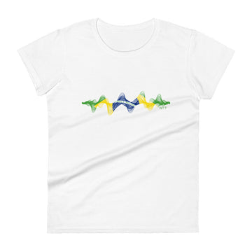 Brazil 3D Music Soundwave - Women's short sleeve fitted t-shirt