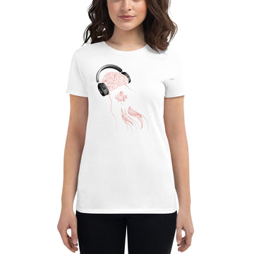 Canada Jellyfish DJ with Headphones - Women's short sleeve fitted t-shirt