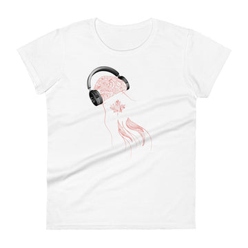 Canada Jellyfish DJ with Headphones - Women's short sleeve fitted t-shirt