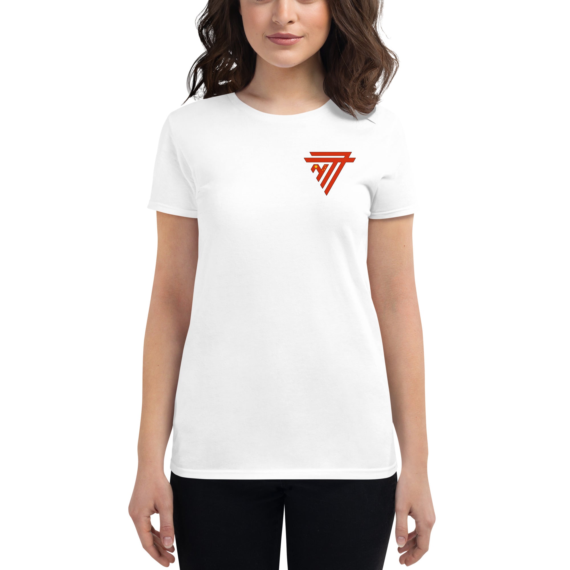 China Fashion Chest Logo - Women's short sleeve fitted t-shirt