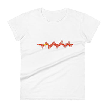 China 3D Music Soundwave - Women's short sleeve fitted t-shirt