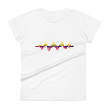 Colombia 3D Music Soundwave - Women's short sleeve fitted t-shirt