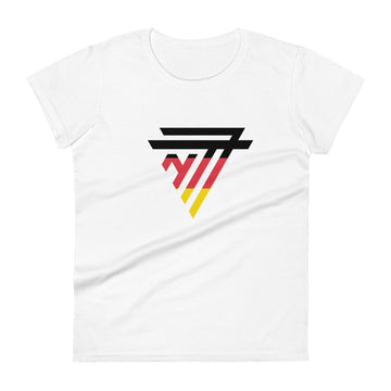 Germany Superhero Fashion Chest Logo - Women's short sleeve fitted t-shirt