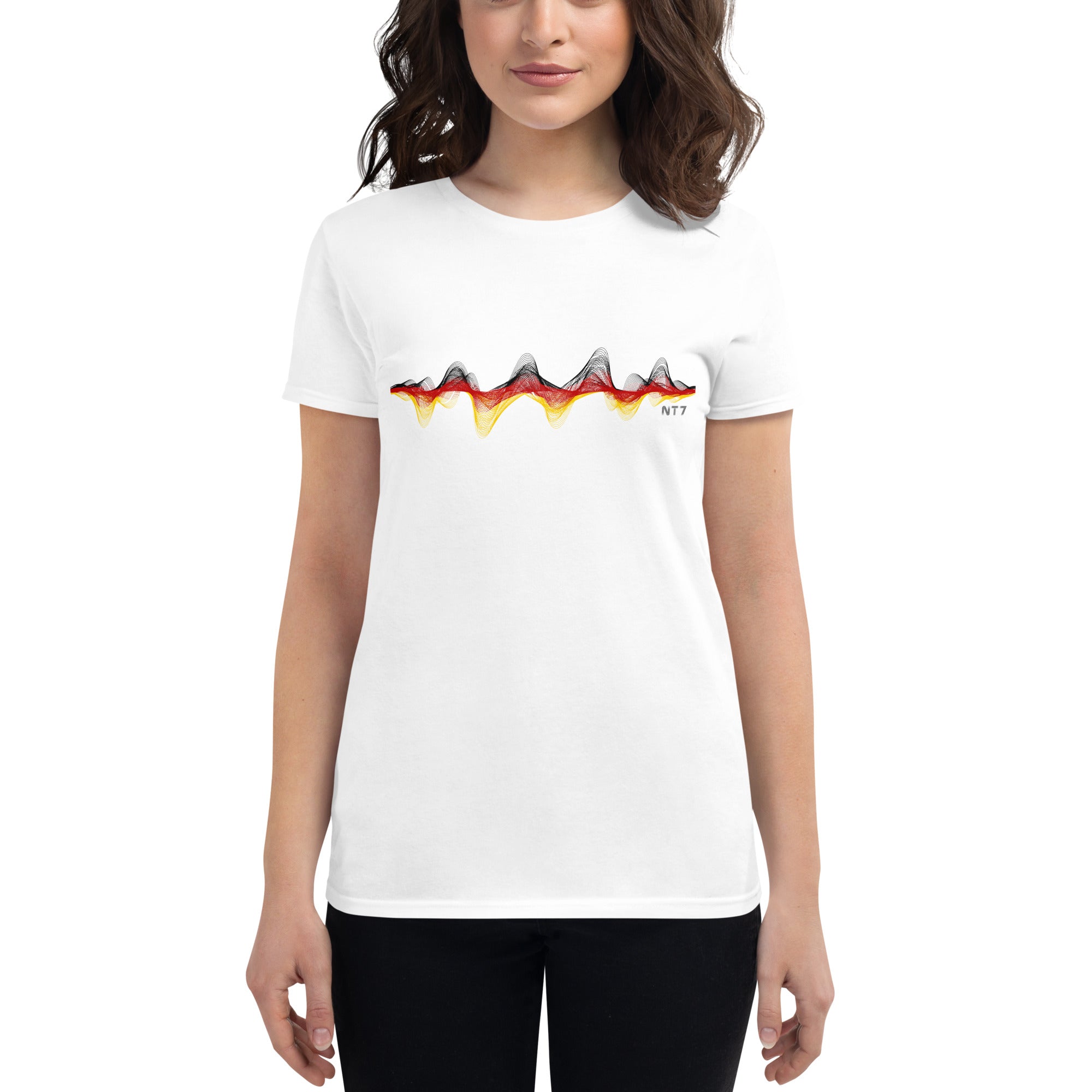 Germany 3D Music Soundwave - Women's short sleeve fitted t-shirt