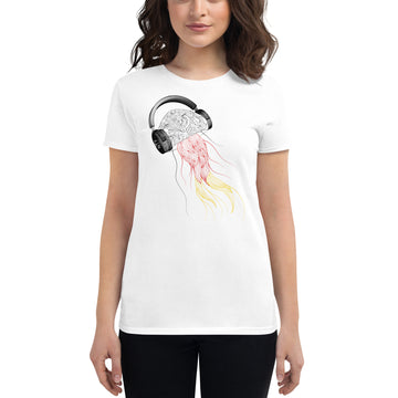 Germany Jellyfish DJ with Headphones - Women's short sleeve fitted t-shirt