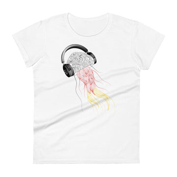 Germany Jellyfish DJ with Headphones - Women's short sleeve fitted t-shirt