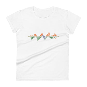 India 3D Music Soundwave - Women's short sleeve fitted t-shirt