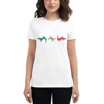 Mexico 3D Music Soundwave - Women's short sleeve fitted t-shirt