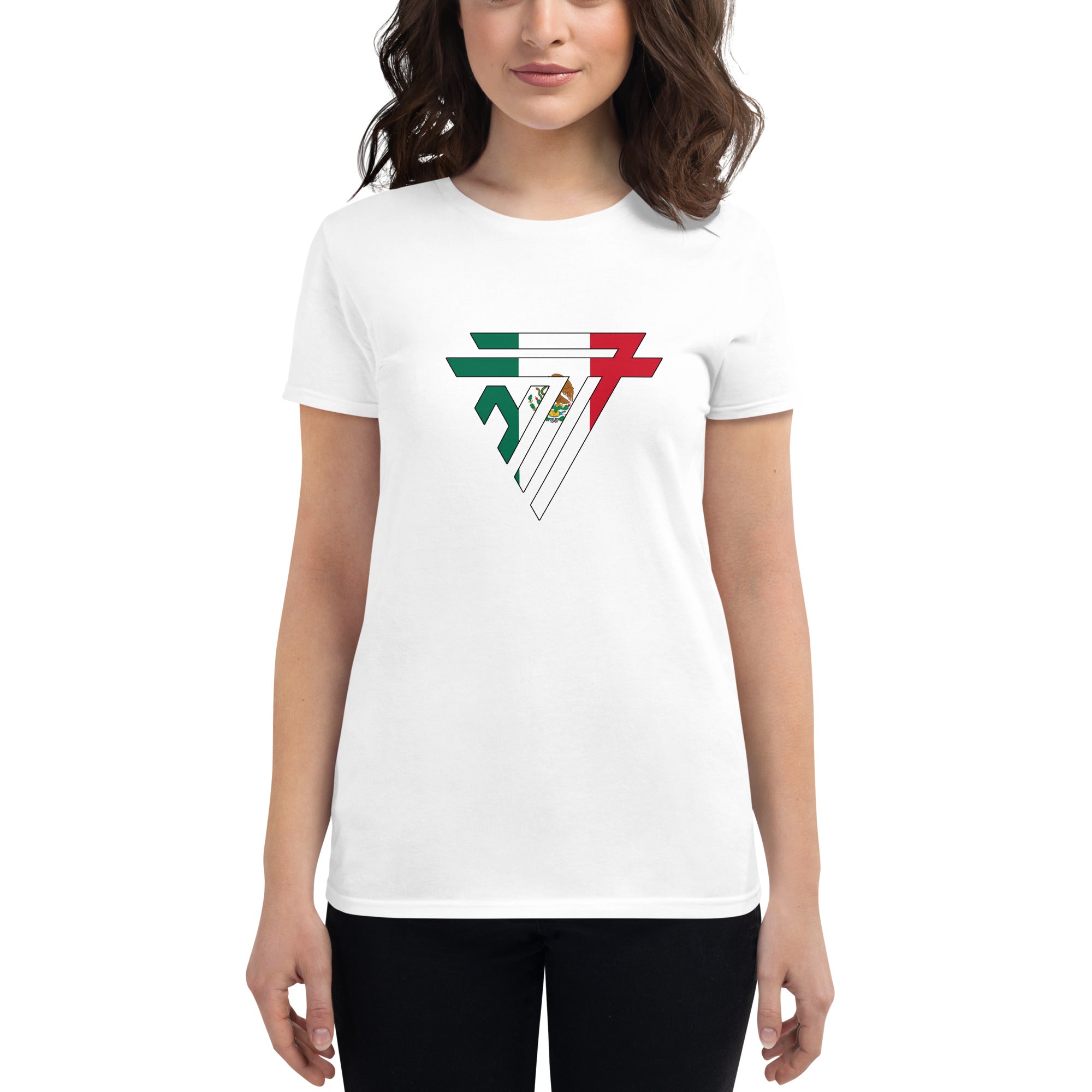 Mexico Superhero Fashion Chest Logo - Women's short sleeve fitted t-shirt