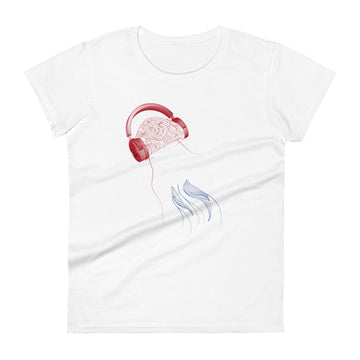 Netherlands Jellyfish DJ with Headphones - Women's short sleeve fitted t-shirt