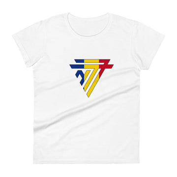 Romania Superhero Fashion Chest Logo - Women's short sleeve fitted t-shirt