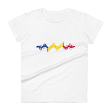 Romania 3D Music Soundwave - Women's short sleeve fitted t-shirt