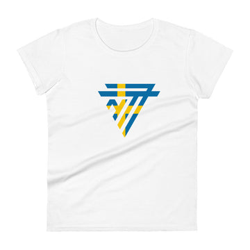 Sweden Superhero Fashion Chest Logo - Women's short sleeve fitted t-shirt