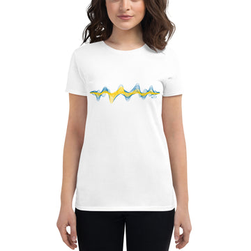 Sweden 3D Music Soundwave - Women's short sleeve fitted t-shirt