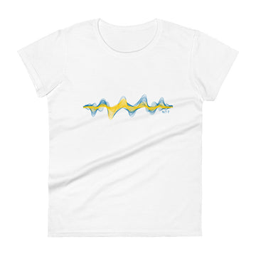 Sweden 3D Music Soundwave - Women's short sleeve fitted t-shirt