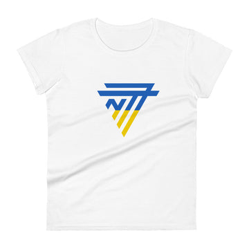 Ukraine Superhero Fashion Chest Logo - Women's short sleeve fitted t-shirt